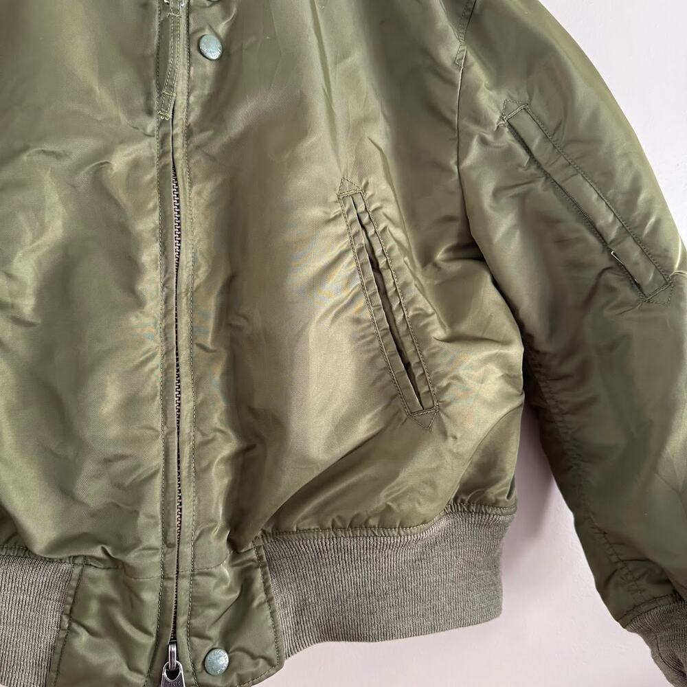 ❌SOLD❌ Engineered Garments New York Green Satin Bomber Aviator Jacket Size XXS - Picture 7 of 8